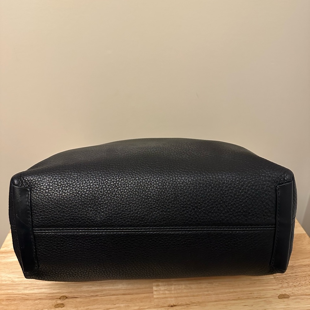 Michael Kors Black Leather Hobo Bag with Gold Accents - Picture 6 of 8